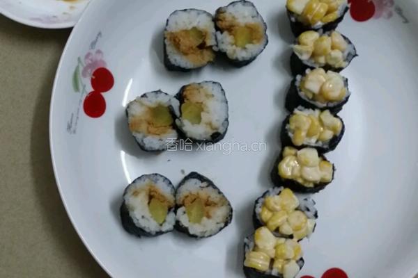 玉米和肉松寿司的做法图解10
