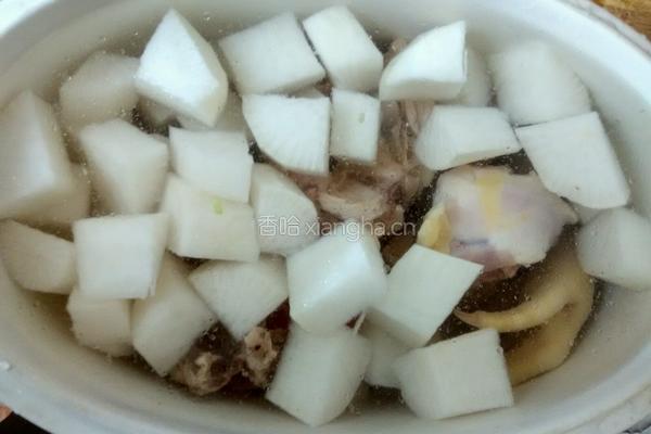 萝卜炖鸡汤的做法图解2