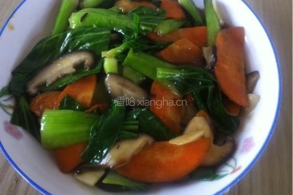 青菜炒香菇的做法图解4