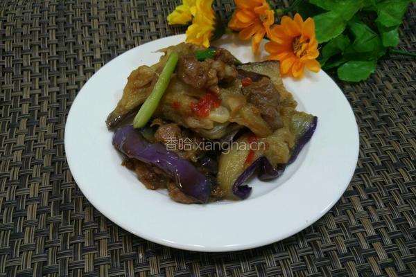 蒜蓉茄子炒肉末