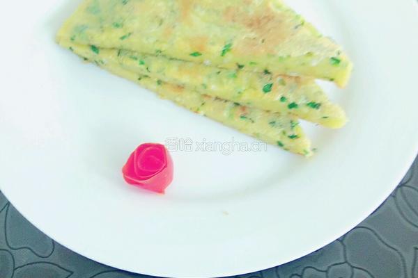 韭香虾仁鸡蛋饼
