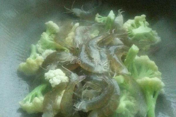 花菜炒大虾的做法图解8