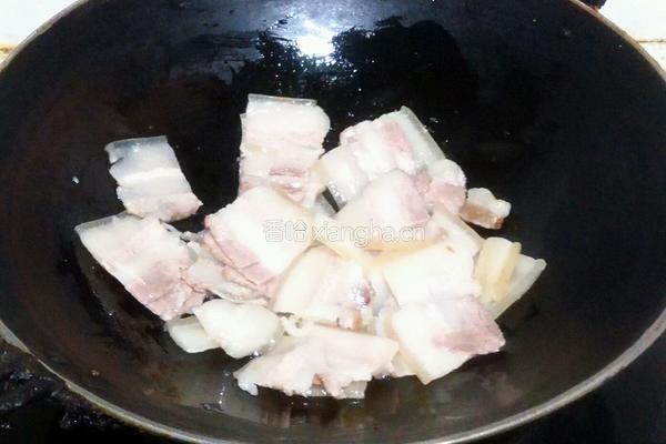包菜粉丝回锅肉的做法图解2