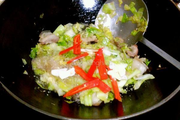 包菜粉丝回锅肉的做法图解9