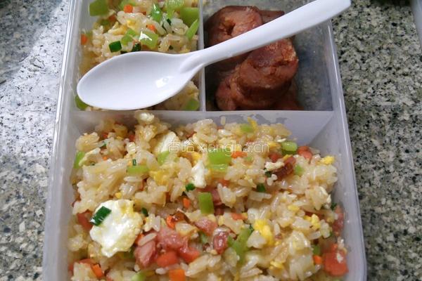 四川辣香肠炒饭的做法图解5