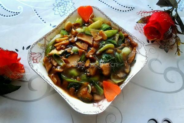 耗油香菇炒油菜的做法图解7