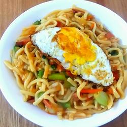 青菜火腿炒面的做法[图]