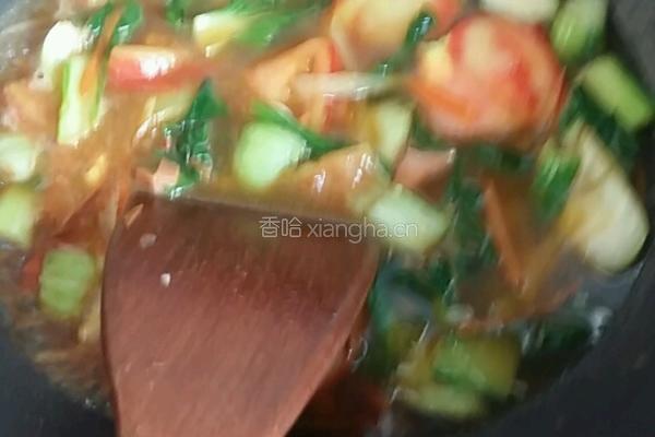 青菜火腿炒面的做法图解6