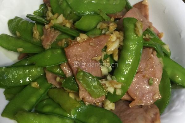 蒜蓉培根荷兰豆的做法图解6