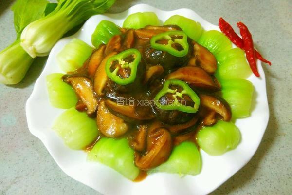 酱香菇扒油菜的做法图解12