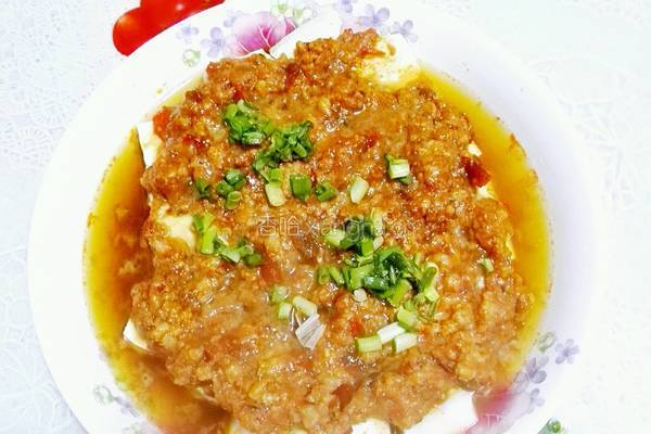 肉泥蒸豆腐的做法图解6