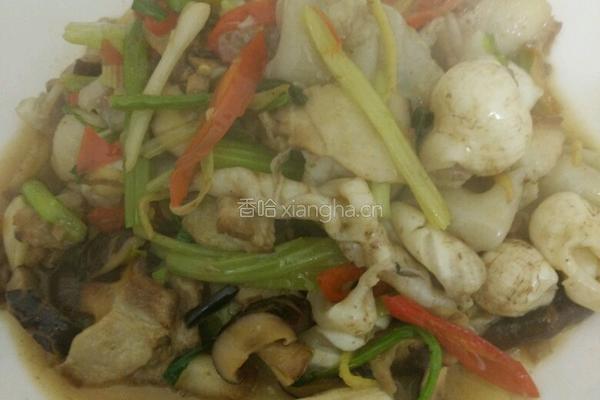 蘑菇瘦肉炒鱼泡的做法图解6