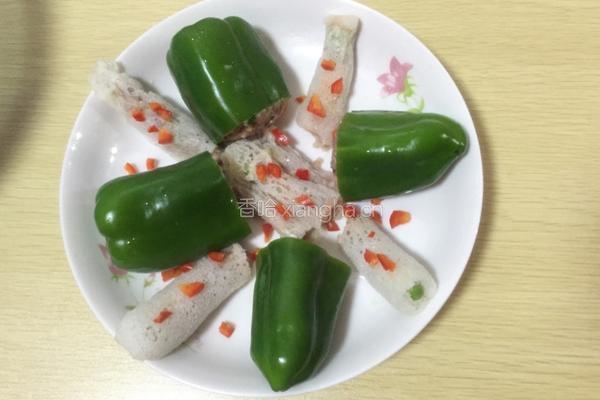 竹荪青椒酿的做法图解5