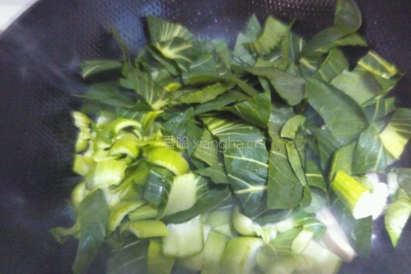 青菜炒咸肉的做法图解4