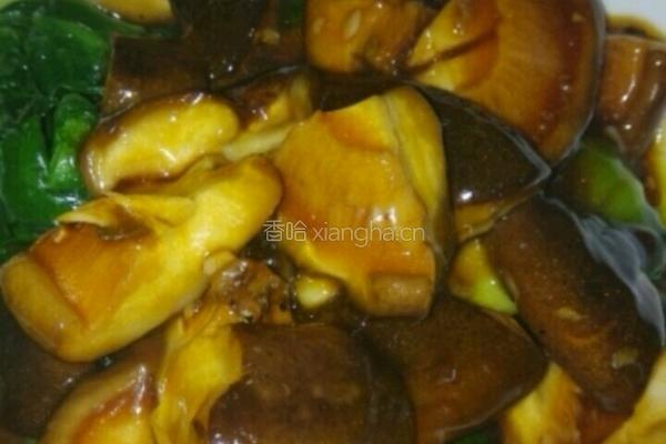 油菜炒香菇的做法图解4