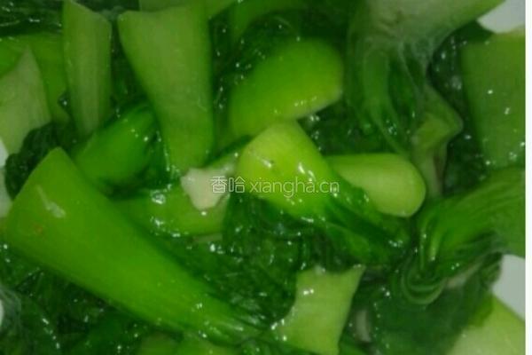 油菜炒香菇的做法图解1