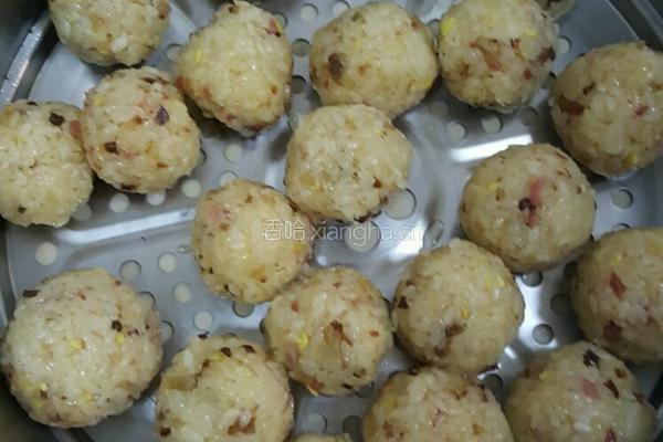 腊肉糯米圆子的做法图解5