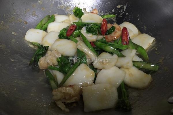 芥蓝虾仁炒年糕的做法图解11