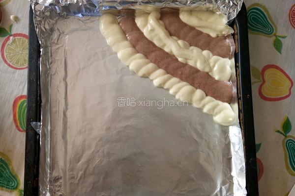 沙拉肉松双色海绵蛋糕卷的做法图解21