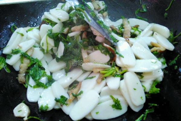 荠菜肉丝炒年糕的做法图解14