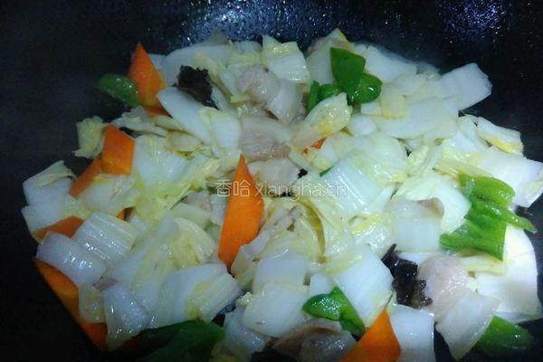 白菜炒肉片的做法图解6