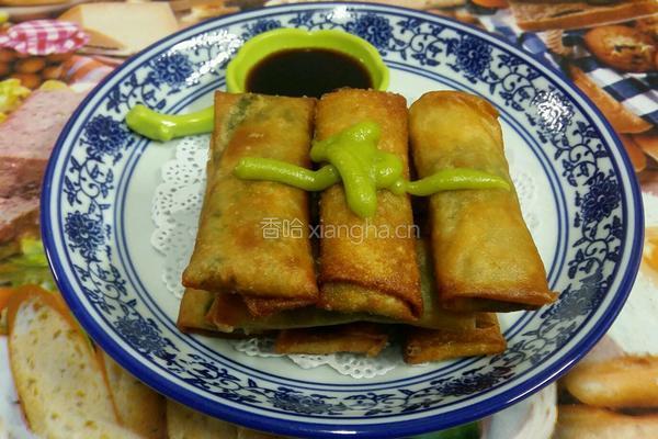 荠菜虾仁春卷(芥末味)