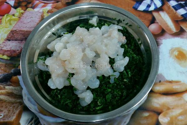 荠菜虾仁春卷（芥末味）的做法图解1