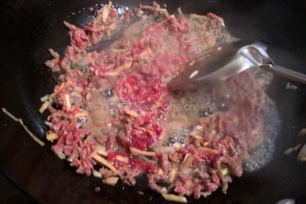 雪菜牛肉丝的做法图解3