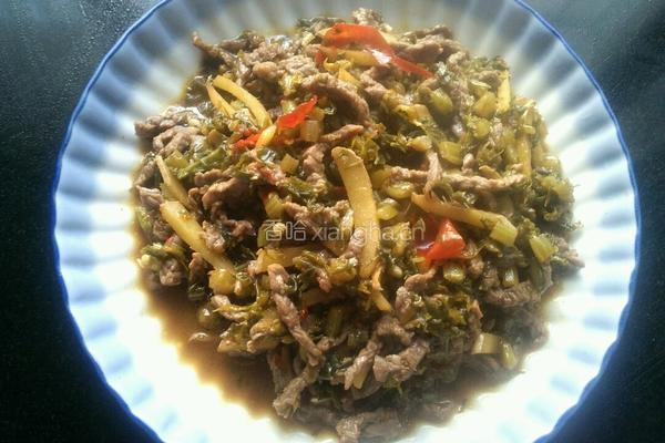 雪菜牛肉丝的做法图解5