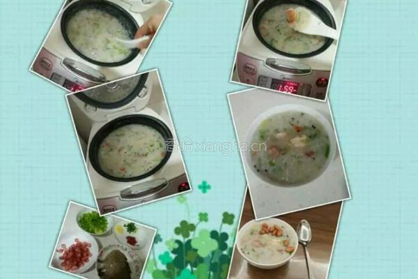 鲜虾火腿粥的做法图解4