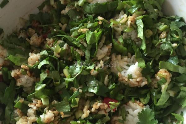 青菜拌米饭的做法图解4