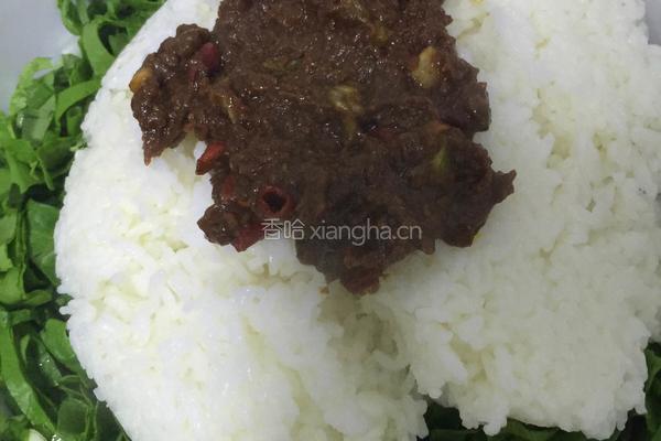 青菜拌米饭的做法图解3