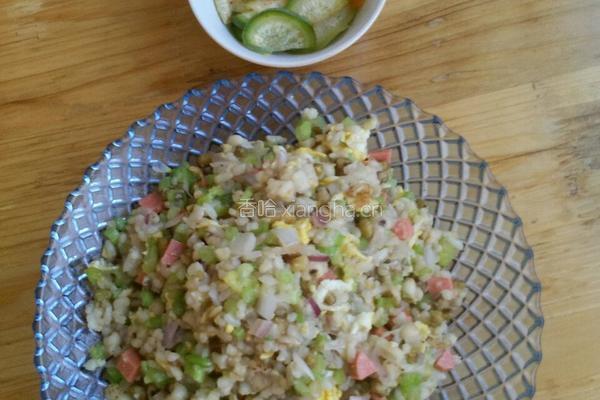 芹香杂粮炒饭的做法图解8