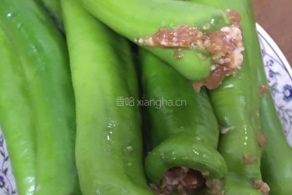 辣椒酿肉的做法图解3