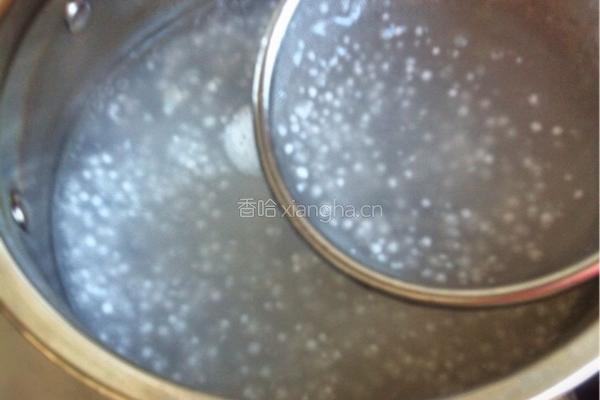 红豆牛奶紫薯西米露的做法图解2