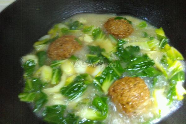 青菜肉圆粉丝煲的做法图解6