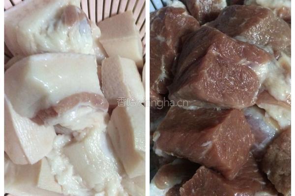 豆参烧肉的做法图解1