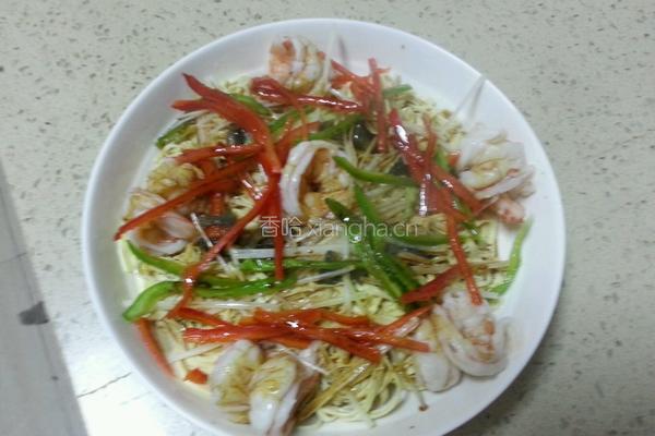 海鲜葱油干豆腐的做法图解6