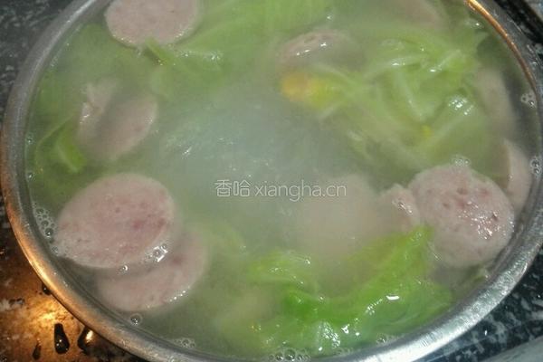 大白菜火腿肠粉丝汤的做法图解6
