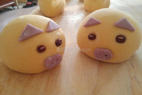 小猪豆沙包的做法图解7