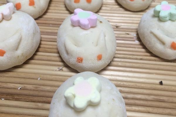 小白兔芝麻松子红糖包的做法图解2