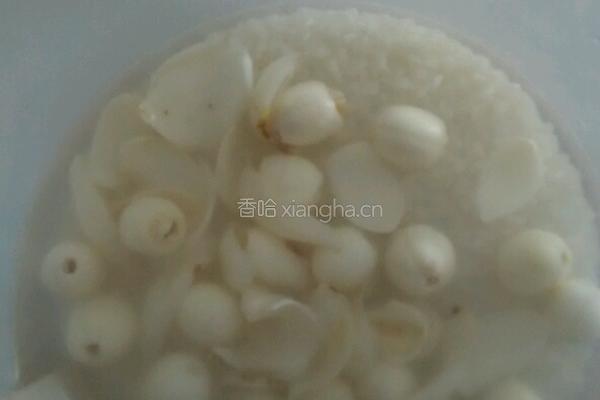 莲子百合雪梨浓汤的做法图解1