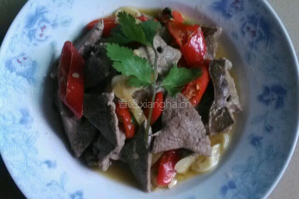 红椒姜丝炝肝片的做法图解11