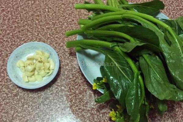 清炒油菜花的做法图解2