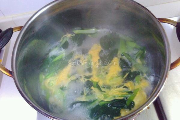青菜蛋花汤的做法图解3