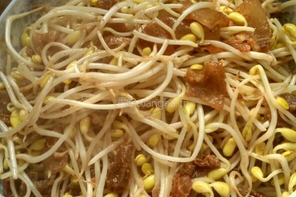 豆芽炒肉的做法图解3