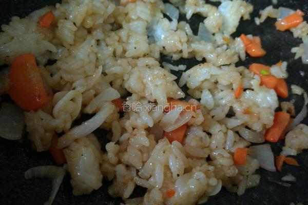 北极甜虾炒饭的做法图解2