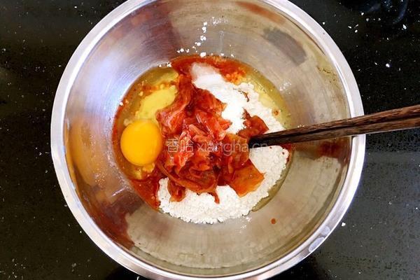 泡菜煎饼的做法图解2