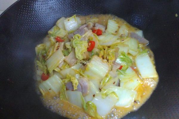 大白菜炒咸肉的做法图解9