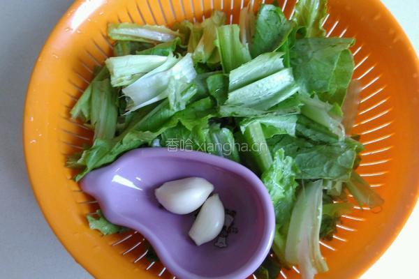蒜泥油麦菜的做法图解2